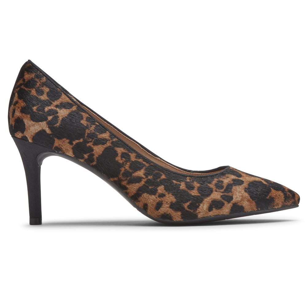 Rockport Canada Total Motion 75Mm Pointed Toe Heel - Womens Pumps Leopard (PUA358297)